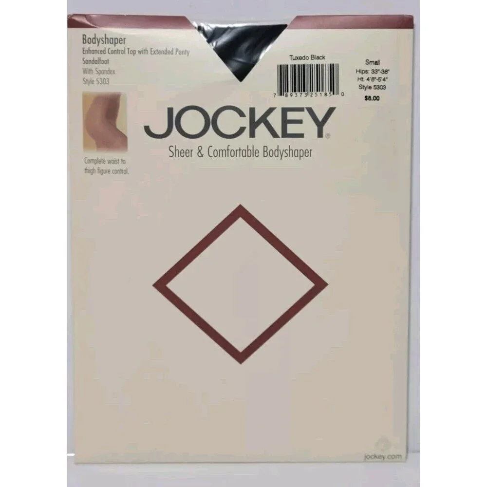 Vintage Jockey Pantyhose Sheer & Comfortable Bodyshaper Size Small Tuxedo Black